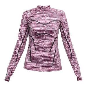 Adidas by Stella McCartney Gym Training T-Shirt Burgundy S Long Sleeve Mock Neck